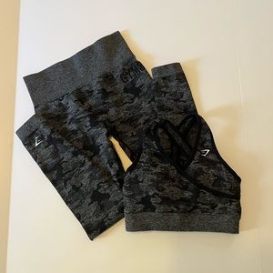 Gymshark Adapt Camo Seamless Set Black Small